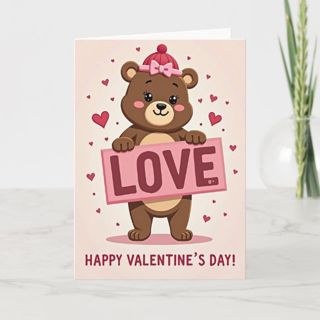 Valentines Day Love Bear Card (Front)