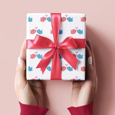 Valentine's Day Love Birds Pattern Wrapping Paper