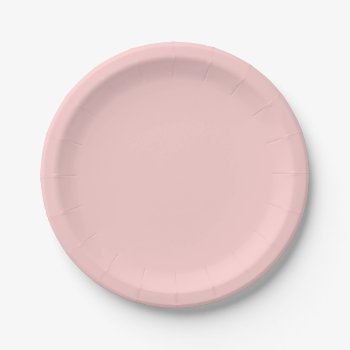Valentine's Day Love Blush Pink Dusty Rose Paper Plates by cranberrysky at Zazzle