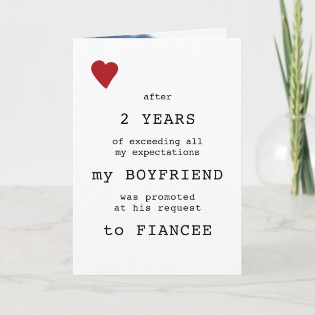 Valentines Day love boyfriend photo personalized Holiday Card (Front)