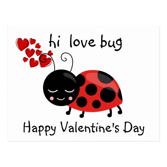 Valentine s Day Love Bug Child s Cute Postcard Zazzle