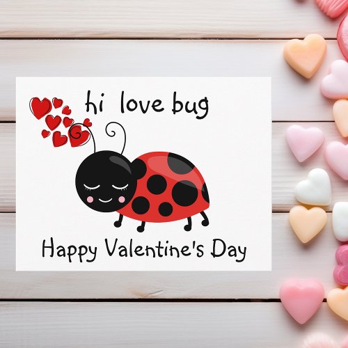 Valentines Day Love Bug Childs Cute Postcard