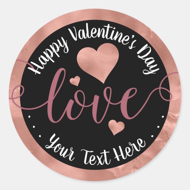 Valentine's Day Love Classic Round Sticker (Front)