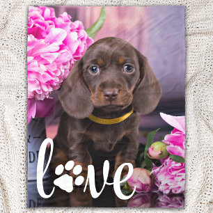 Valentines Day LOVE Custom Pet Photo Dog Lover Fleece Blanket