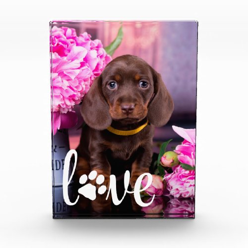 Valentines Day LOVE Custom Pet Picture Dog Lover  Photo Block