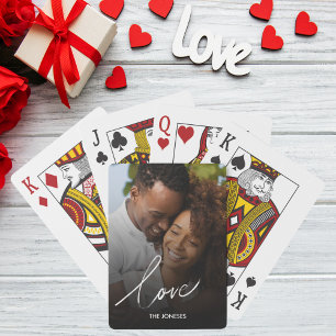 Valentine's Day LOVE Custom Photo and Name Poker Cards