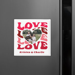 Valentine's Day Love Custom Photo & Couple Names Magnet