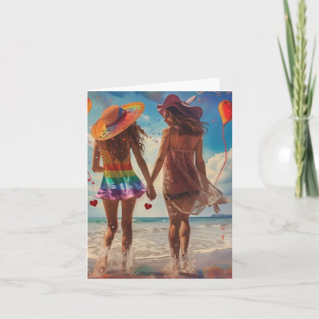 Valentine's Day Love Digital Art Holiday Card (Front)