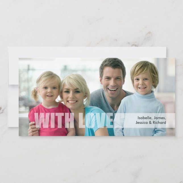 Valentine's Day Love Family Photo Card (Front)