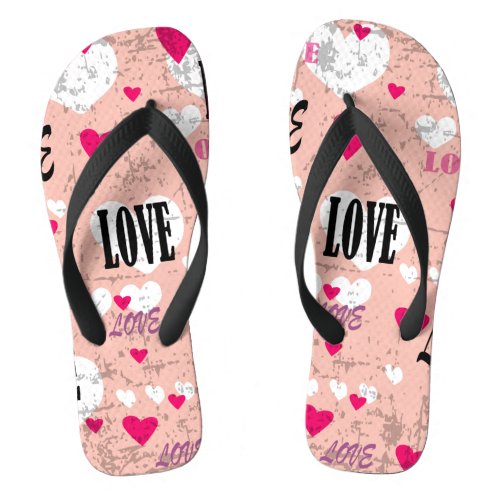 Valentines Day Love Flip Flops