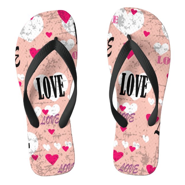 Valentine's Day Love Flip Flops (Footbed)
