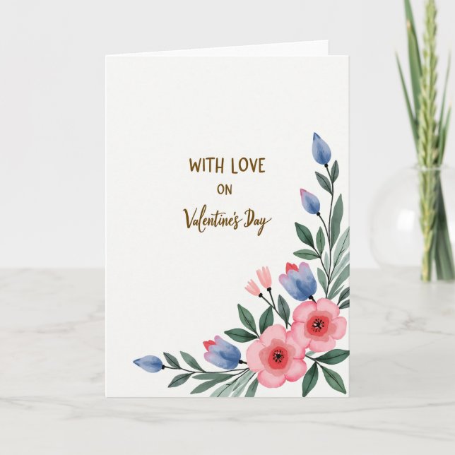 Valentines Day Love Flower Card (Front)