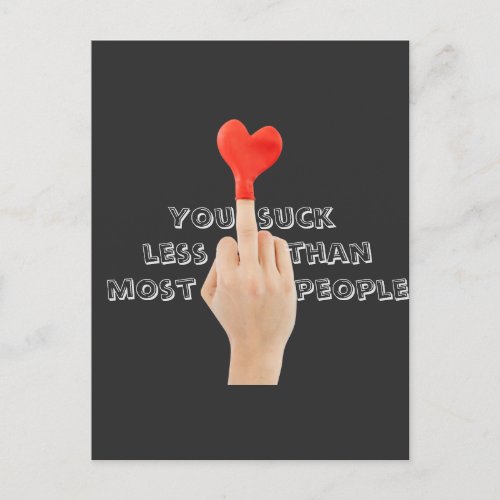 Valentines day love funny sarcastic gift design  postcard