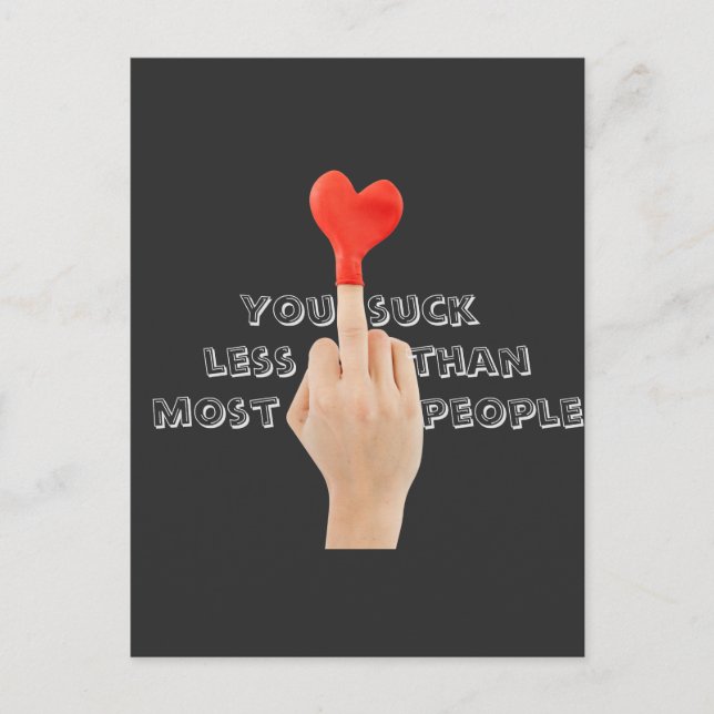 Valentines day love funny sarcastic gift design  postcard (Front)