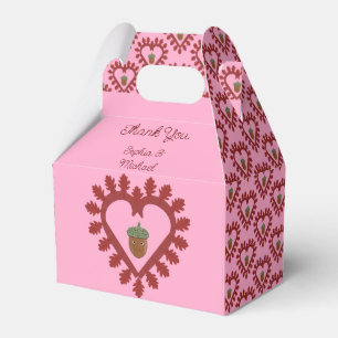 Valentines Day Love Heart Acorn Custom Wedding Favor Boxes