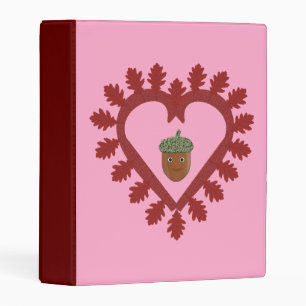 Valentines Day Love Heart Acorn Mini Binder