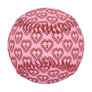Valentines Day Love Heart Acorn Patterned Baseball