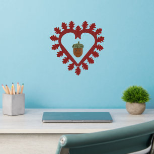 Valentines Day Love Heart Acorn Wall Decal