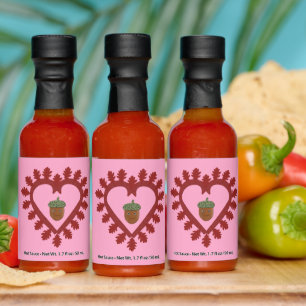 Valentines Day Love Heart Acorn Wedding Hot Sauces