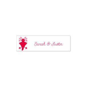 Valentines Day Love Heart Axolotl Custom Names Pocket Stamp