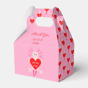 Valentines Day Love Heart Axolotl Custom Wedding Favor Boxes