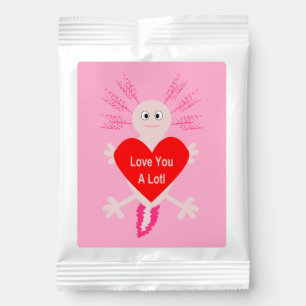 Valentines Day Love Heart Axolotl Hot Chocolate Drink Mix