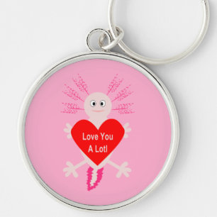 Valentines Day Love Heart Axolotl Keychain