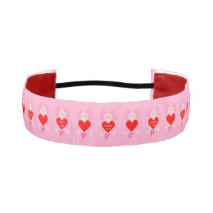 Valentines Day Love Heart Axolotl Patterned Athletic Headband