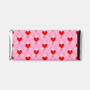 Valentines Day Love Heart Axolotl Patterned Hershey Bar Favors