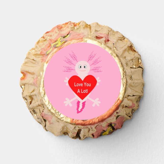 Valentines Day Love Heart Axolotl Reese's Peanut Butter Cups (Front)