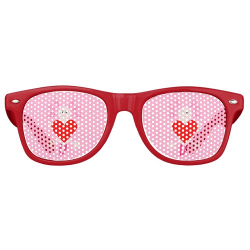 Valentines Day Love Heart Axolotl Retro Sunglasses