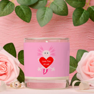 Valentines Day Love Heart Axolotl Scented Candle