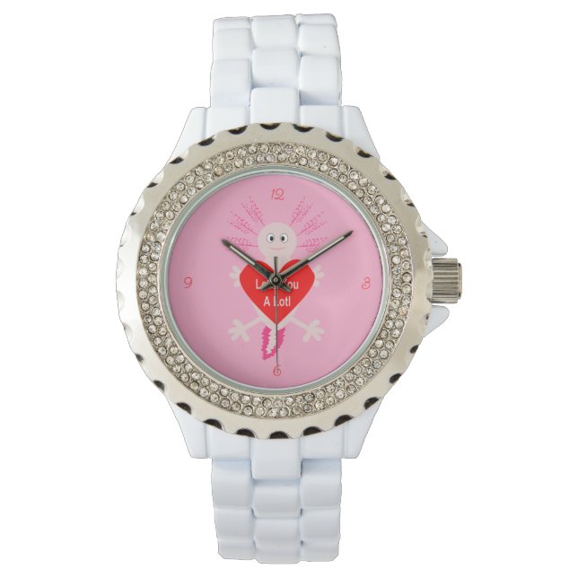 Valentines Day Love Heart Axolotl Watch (Front)