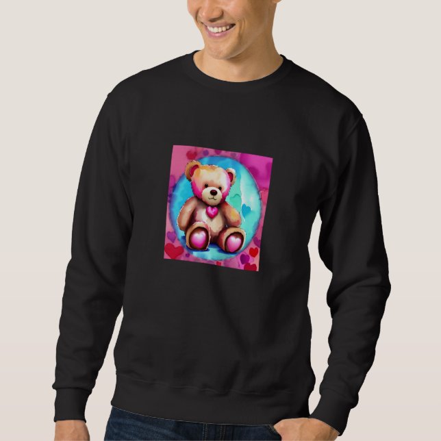 Valentine's Day Love Heart Bear Teddy Girlfriend F Sweatshirt (Front)