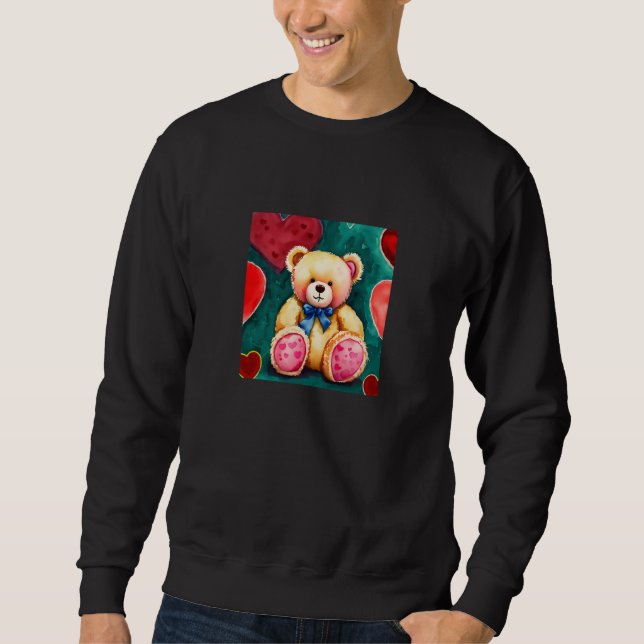 Valentine's Day Love Heart Bear Teddy Girlfriend F Sweatshirt (Front)