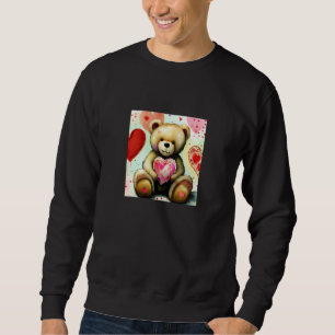 Valentine's Day Love Heart Bear Teddy Girlfriend F Sweatshirt