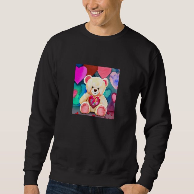 Valentine's Day Love Heart Bear Teddy Girlfriend F Sweatshirt (Front)