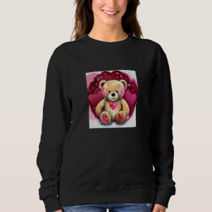 Valentine's Day Love Heart Bear Teddy Girlfriend F Sweatshirt
