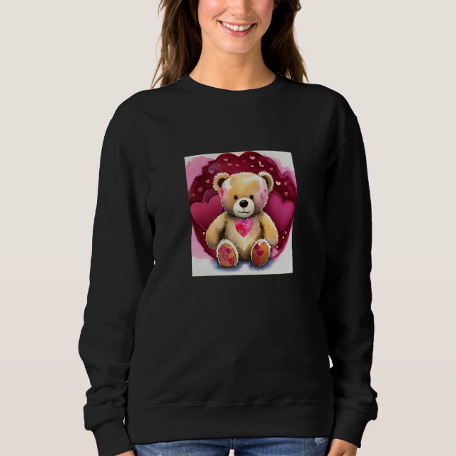 Valentine's Day Love Heart Bear Teddy Girlfriend F Sweatshirt (Front)