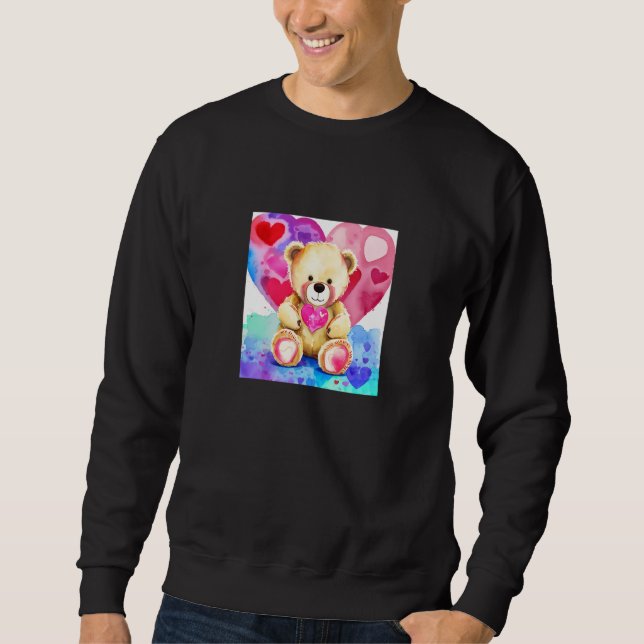 Valentine's Day Love Heart Bear Teddy Girlfriend F Sweatshirt (Front)