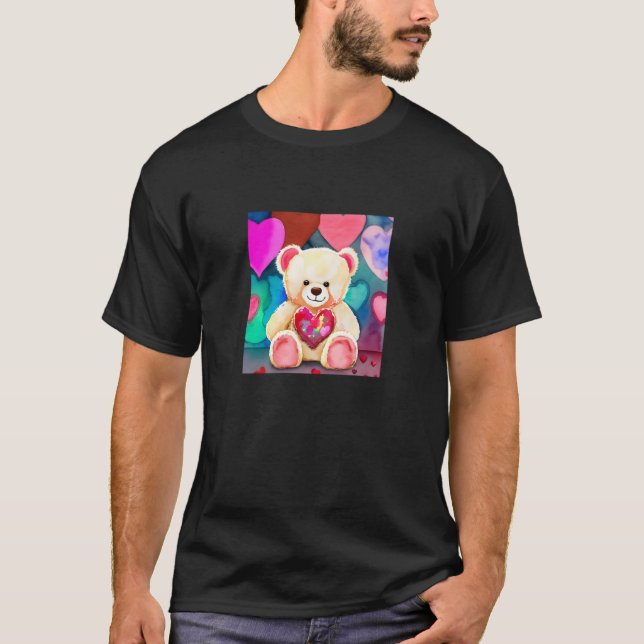 Valentine's Day Love Heart Bear Teddy Girlfriend F T-Shirt (Front)