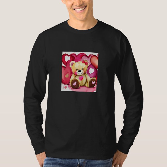 Valentine's Day Love Heart Bear Teddy Girlfriend F T-Shirt (Front)