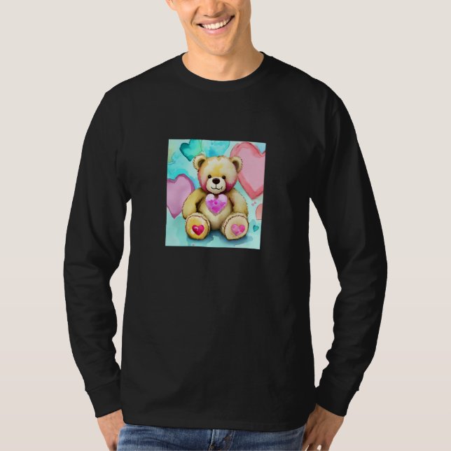 Valentine's Day Love Heart Bear Teddy Girlfriend F T-Shirt (Front)