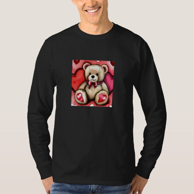 Valentine's Day Love Heart Bear Teddy Girlfriend F T-Shirt (Front)