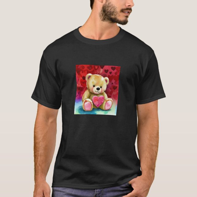 Valentine's Day Love Heart Bear Teddy Girlfriend F T-Shirt (Front)