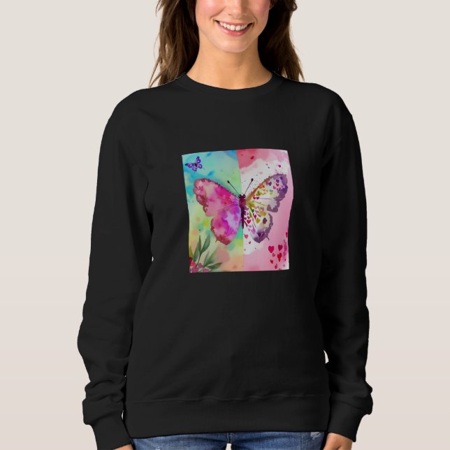 Valentine's Day Love Heart Butterfly Girlfriend Fi Sweatshirt (Front)
