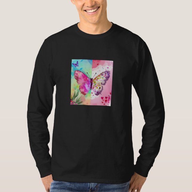 Valentine's Day Love Heart Butterfly Girlfriend Fi T-Shirt (Front)