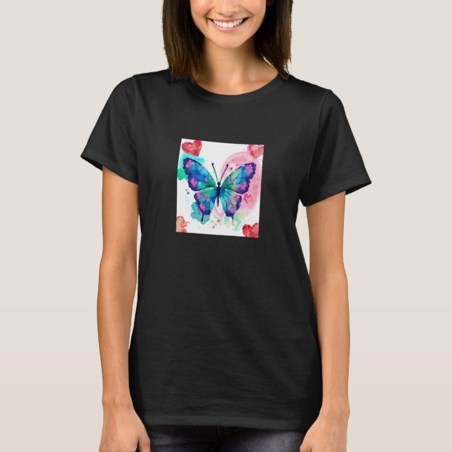 Valentine's Day Love Heart Butterfly Girlfriend Fi T-Shirt (Front)