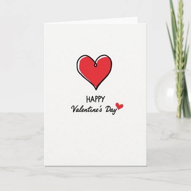 Valentines Day Love Heart Card (Front)