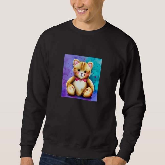 Valentine's Day Love Heart Cat Teddy Girlfriend Fi Sweatshirt (Front)